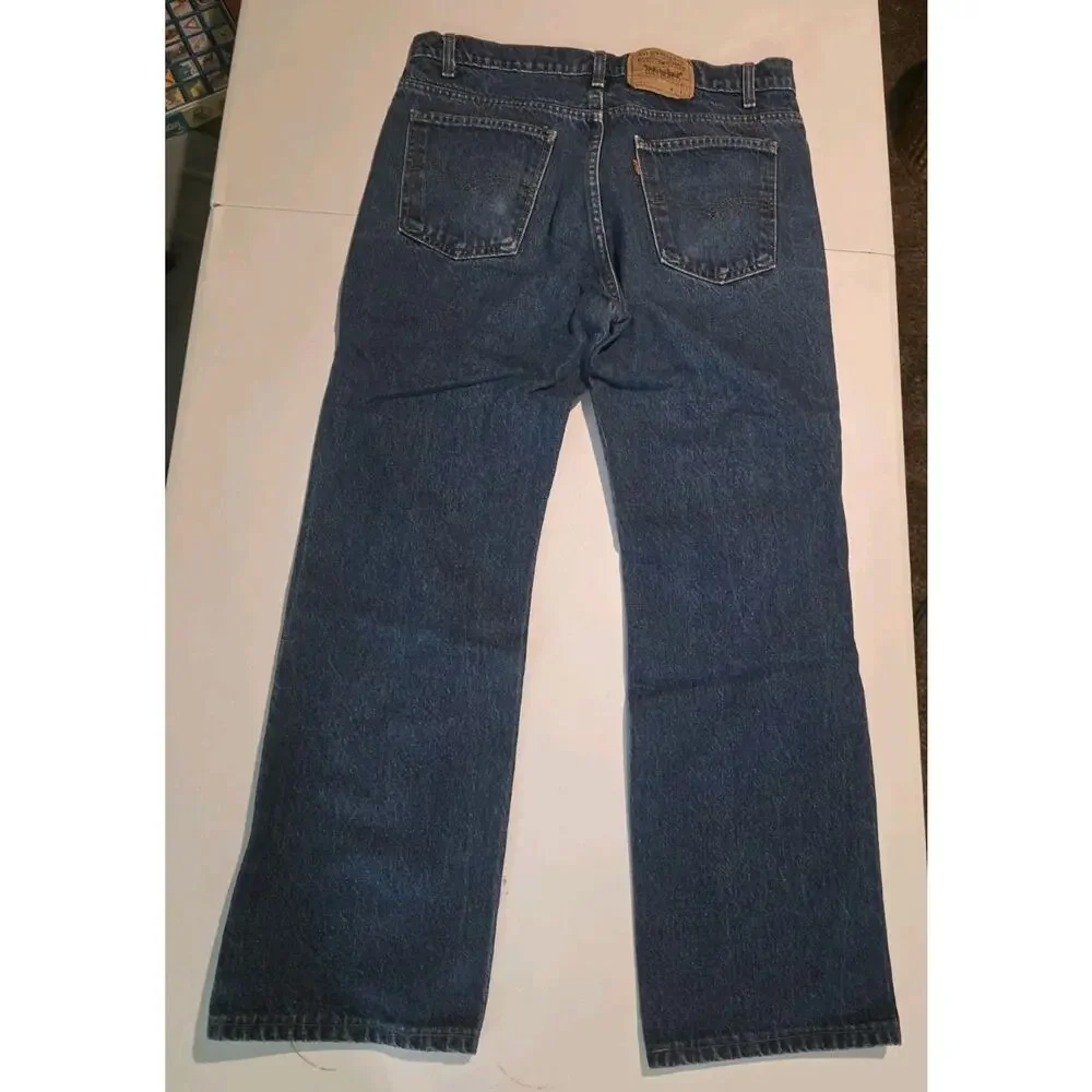 VINTAGE Levis 517 Jeans Mens 36x32 Blue Denim Bootcut Orange Tab USA 80s